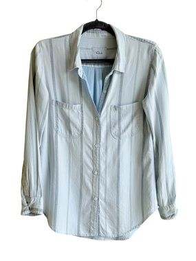Rails Charli Light Blue Striped Button-Up Shirt. Size Small